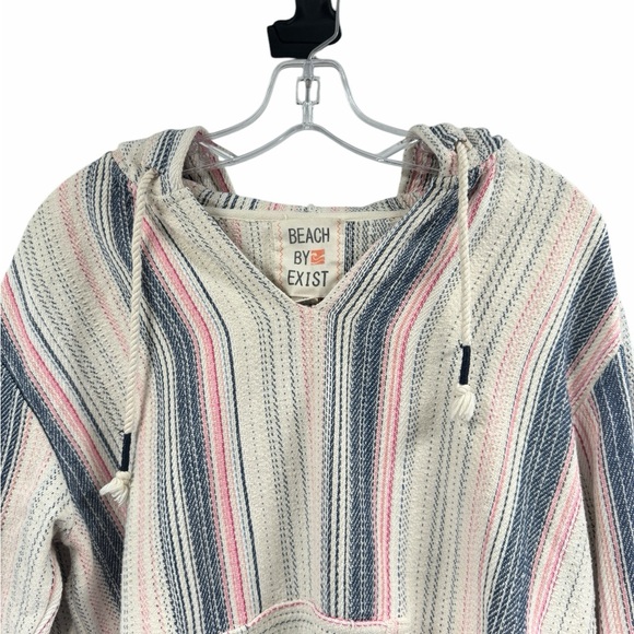 Beach by Exist Striped Long Sleeve Cotton Hoodie Size Medium - Picture 5 of 10